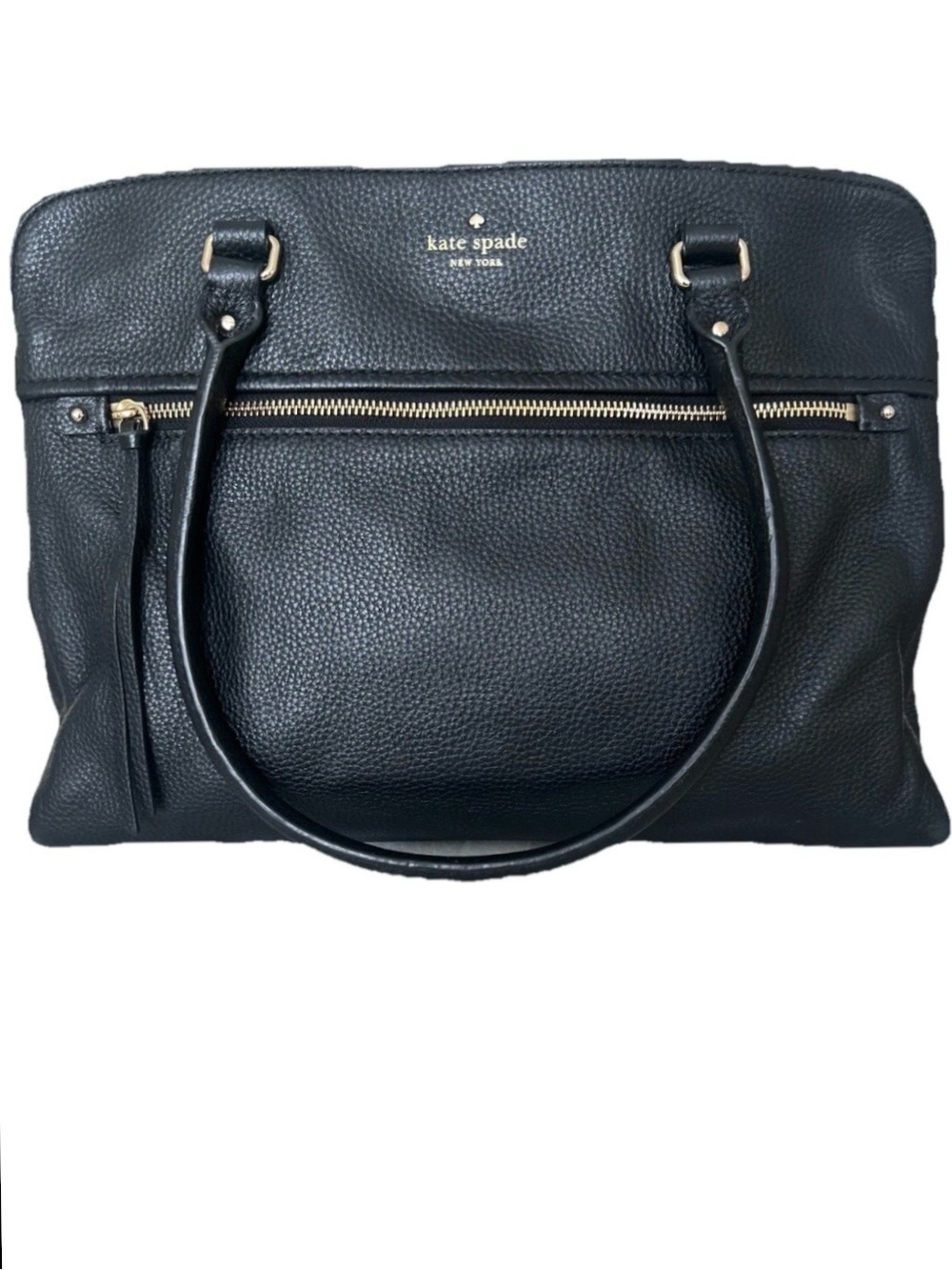 Kate Spade Cobble Hill Kiernan Tote Black Leather Double Zip Satchel